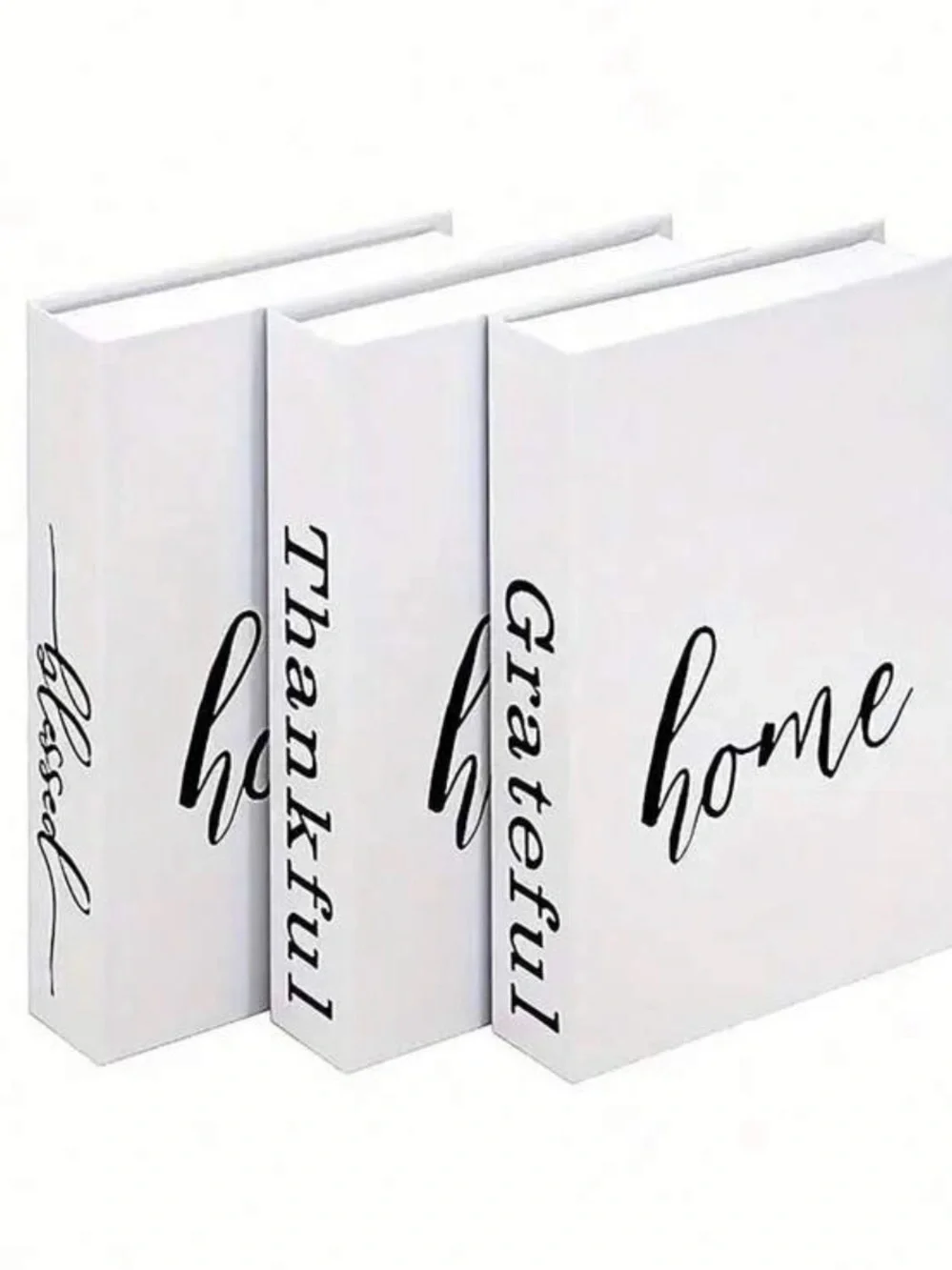 SHEIN White 'Grateful Thankful Blessed' Decorative Book Stack